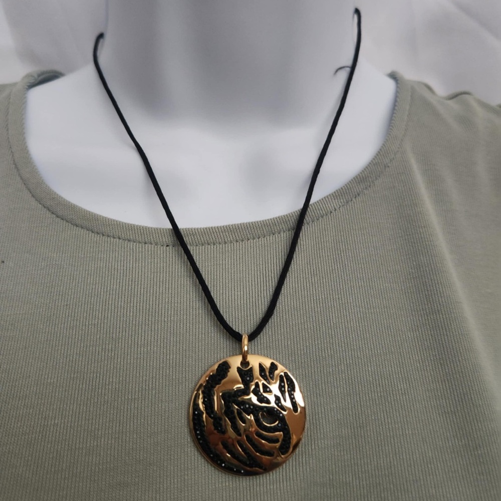 Swarovski Gold and Black Pendant Necklace